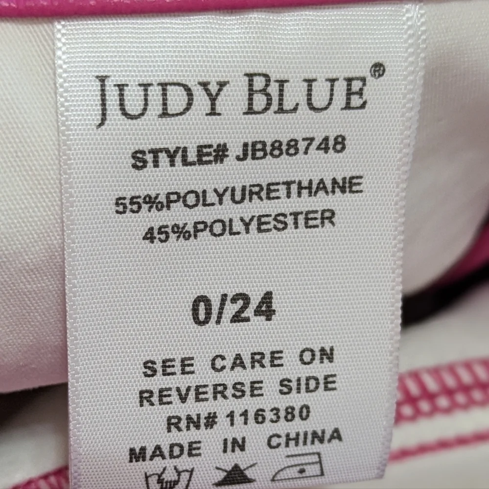JUDY BLUE Hot Pink Vegan Leather Straight Leg Pants, Like New, Size 24 - Picture 9 of 13